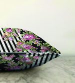 - Sonil-K-2516-Gorsel3 - Realhomes  Siyah Beyaz Sütun Temalı Sümbül Motifli Dekoratif Raşel Kadife Yastık Kırlent Kılıfı Realhomes