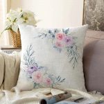 - Sonil-K-2521-Gorsel1 - Realhomes  Çiçek Motifli Dijital Baskılı Dekoratif Raşel Kadife Yastık Kırlent Kılıfı Realhomes