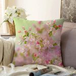 Sardunya Çizimli Modern Raşel Kadife Yastık Kırlent Kılıfı Realhomes