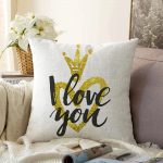 I Love You Motifli Dijital Baskılı Raşel Kadife Yastık Kırlent Kılıfı Realhomes