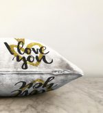 I Love You Motifli Dijital Baskılı Raşel Kadife Yastık Kırlent Kılıfı Realhomes
