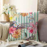 - Sonil-K-2531-Gorsel1 - Realhomes  Şerit Temalı Sardunya Dijital Baskılı Dekoratif Raşel Kadife Yastık Kırlent Kılıfı Realhomes