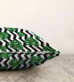 - Sonil-K-2533-Gorsel3 - Realhomes  Zigzag Zebra Temalı Yaprak Çizimli Dijital Baskılı Raşel Kadife Yastık Kırlent Kılıfı Realhomes