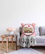 - Sonil-K-255-Gorsel2 - Realhomes Baykuş Resimli Dijital Baskılı Dekoratif Raşel Kadife Yastık Kırlent Kılıfı Realhomes