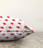 Kırmızı Yıldız Motifli Modern Dijital Baskılı Raşel Kadife Yastık Kılıfı Realhomes