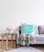 - Sonil-K-2556-Gorsel2 - Realhomes  Turkuaz Home Sweet Home Dijital Baskılı Raşel Kadife Yastık Kırlent Kılıfı Realhomes