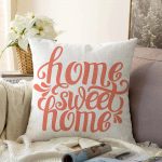 - Sonil-K-2561-Gorsel1 - Realhomes  Nar Renk Home Sweet Home Dekoratif Dijital Baskılı Raşel Kadife Yastık Kılıfı Realhomes