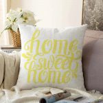 - Sonil-K-2563-Gorsel1 - Realhomes Sarı Home Sweet Home Dekoratif Raşel Kadife Yastık Kırlent Kılıfı Realhomes