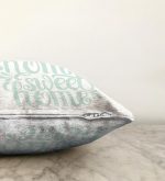 Bulut Mavi Home Sweet Home Dekoratif Raşel Kadife Yastık Kırlent Kılıfı Realhomes