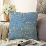 - Sonil-K-3002-Gorsel1 - Realhomes  Yağlı Boya Mavi Ağaç Motifleri Dijital Baskılı Raşel Kadife Yastık Kırlent Kılıfı Realhomes