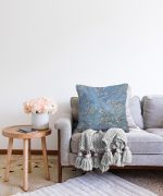 - Sonil-K-3002-Gorsel2 - Realhomes  Yağlı Boya Mavi Ağaç Motifleri Dijital Baskılı Raşel Kadife Yastık Kırlent Kılıfı Realhomes