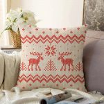 - Sonil-K-3020-Gorsel1 - Realhomes  Kanaviçe Motifli Yılbaşı Temalı Dijital Baskılı Raşel Kadife Kırlent Kılıfı Realhomes