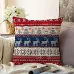 - Sonil-K-3022-Gorsel1 - Realhomes  Yılbaşı Geyikleri Motifli Dijital Baskılı Raşel Kadife Yastık Kırlent Kılıfı Realhomes