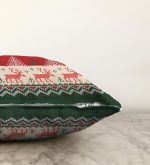 - Sonil-K-3024-Gorsel3 - Realhomes  Yılbaşı Geyikleri ve Ağaçlar Dijital Baskılı Dekoratif Raşel Kadife Yastık Kırlent Kılıfı Realhomes