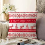 - Sonil-K-3026-Gorsel1 - Realhomes Merry Christmas Kanaviçe Görünümlü Geyikler Dijital Baskılı Raşel Kadife Yastık Kırlent Kılıfı Realhomes