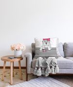 Zebra Desenli Dijital Baskılı Dekoratif Raşel Kadife Yastık Kırlent Kılıfı Realhomes