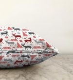 - Sonil-K-3035-Gorsel3 - Realhomes  Yılbaşı Geyik ve Ağaçlar Temalı Dekoratif Raşel Kadife Yastık Kırlent Kılıfı Realhomes