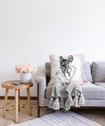 Realhomes Dijital Baskılı Dekoratif Raşel Kadife Yastık Kırlent Kılıfı Realhomes