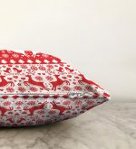 - Sonil-K-3046-Gorsel3 - Realhomes  Kırmızı Beyaz Yılbaşı Geyikleri Dijital Baskılı Raşel Kadife Yastık Kırlent Kılıfı Realhomes