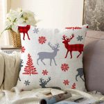 - Sonil-K-3047-Gorsel1 - Realhomes Beyaz Zeminde Yılbaşı Motifleri Dijital Baskılı Raşel Kadife Yastık Kırlent Kılıfı Realhomes