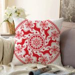 - Sonil-K-3048-Gorsel1 - Realhomes Geometrik Yılbaşı Geyikleri Dijital Baskılı Raşel Kadife Yastık Kırlent Kılıfı Realhomes