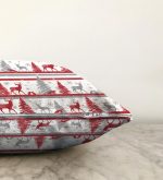 Geyik ve Çam Ağaçları Dijital Baskılı Dekoratif Raşel Kadife Yastık Kırlent Kılıfı Realhomes