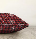 Siyah Beyaz Ekose Desenli Altın Yaldızlı Dekoratif Raşel Kadife Yastık Kılıfı Realhomes