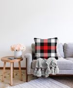 - Sonil-K-3080-Gorsel2 - Realhomes Siyah Kırmızı Beyaz Ekose Desenli Dekoratif Raşel Kadife Yastık Kırlent Kılıfı Realhomes