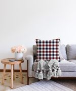 - Sonil-K-3082-Gorsel2 - Realhomes Bordo Lacivert Ekose Desenli Dekoratif Raşel Kadife Yastık Kırlent Kılıfı Realhomes