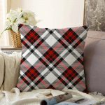 - Sonil-K-3083-Gorsel1 - Realhomes  Kırmızı Siyah Çapraz Ekose Desenli Dekoratif Raşel Kadife Yastık Kırlent Kılıfı Realhomes