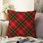 Kırmızı Zeminde Siyah Edkose Desenli Dekoratif Raşel Kadife Yastık Kırlent Kılıfı Realhomes