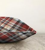 Kırmızı Siyah Beyaz Ekose Desenli Dekoratif Raşel Kadife Yastık Kırlent Kılıfı Realhomes