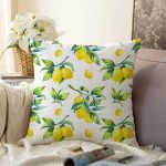 - Sonil-K-3099-Gorsel1 - Realhomes  Beyaz Zeminde Limon Desenli 3D Dekoratif Raşel Kadife Yastık Kırlent Kılıfı Realhomes