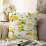 - Sonil-K-3100-Gorsel1 - Realhomes  Limon Desenli İlkbahar Renkleri Dijital Baksılı Raşel Kadife Yastık Kırlent Kılıfı Realhomes