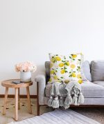 - Sonil-K-3100-Gorsel2 - Realhomes  Limon Desenli İlkbahar Renkleri Dijital Baksılı Raşel Kadife Yastık Kırlent Kılıfı Realhomes