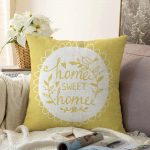 Home Sweet Home Dijital Baskılı Dekoratif Raşel Kadife Yastık Kırlent Kılıfı Realhomes