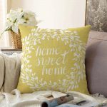 - Sonil-K-312-Gorsel1 - Realhomes  Home Sweet Home Desenli Dijital Baskılı Dekoratif Raşel Kadife Yastık Kırlent Kılıfı Realhomes