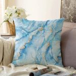 - Sonil-K-3129-Gorsel1 - Realhomes  Mavi Renkli Mermer Desenli Dijital Baskılı Raşel Kadife Yastık Kırlent Kılıfı Realhomes