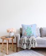 - Sonil-K-3145-Gorsel2 - Realhomes  Açık Mavi Kar Tanesi Temalı Dijital Baskılı Raşel Kadife Yastık Kırlent Kılıfı Realhomes