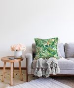 - Sonil-K-3157-Gorsel2 - Realhomes  Amazon Yaprakları Dijital Baskılı Modern Raşel Kadife Yastık Kırlent Kılıfı Realhomes