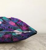 - Sonil-K-3158-Gorsel3 - Realhomes  Lacivert Tropikal Desenli Dijital Baskılı Raşel Kadife Yastık Kırlent Kılıfı Realhomes