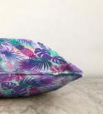 Mavi Zeminde Tropikal Objeler Modern Raşel Kadife Yastık Kırlent Kılıfı Realhomes