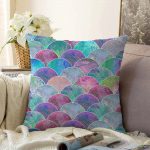 - Sonil-K-3161-Gorsel1 - Realhomes Mavi Zeminde Yuvarlak Desenli Modern Raşel Kadife Yastık Kırlent Kılıfı Realhomes