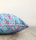 - Sonil-K-3162-Gorsel3 - Realhomes  Geometrik Zeminde Tüy Desenli Modern Raşel Kadife Yastık Kırlent Kılıfı Realhomes