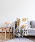 - Sonil-K-3166-Gorsel2 - Realhomes  Altın Renkli Palmiye Yaprakları Dijital Baskılı Raşel Kadife Yastık Kırlent Kılıfı Realhomes