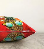 Kırmızı Zemin Ananas Desenli Dekoratif Raşel Kadife Yastık Kırlent Kılıfı Realhomes