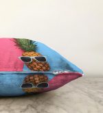 - Sonil-K-3175-Gorsel3 - Realhomes Mavi Pembe Ananas Desenli Modern Raşel Kadife Yastık Kırlent Kılıfı Realhomes