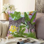 Egzotik Zebra Desenli Modern Raşel Kadife Yastık Kırlent Kılıfı Realhomes