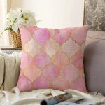 - Sonil-K-3186-Gorsel1 - Realhomes  Pudra Zeminli Ogea Desenli Özel Tasarım Modern Raşel Kadife Yastık Kırlent Kılıfı Realhomes