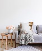 - Sonil-K-3201-Gorsel2 - Realhomes  Altın Renkli 3D Palmiye Yaprakları Modern Raşel Kadife Yastık Kırlent Kılıfı Realhomes